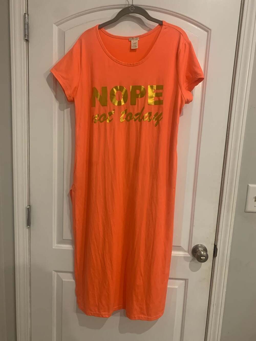 NYC Graphic "NOPE not today" Short Sleeve Nightgown Sleep Dress